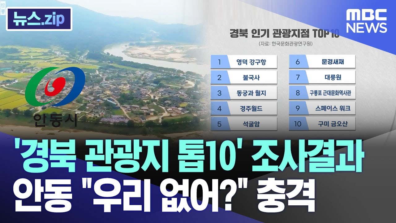 '경북 관광지 톱10' 조사결과 안동 