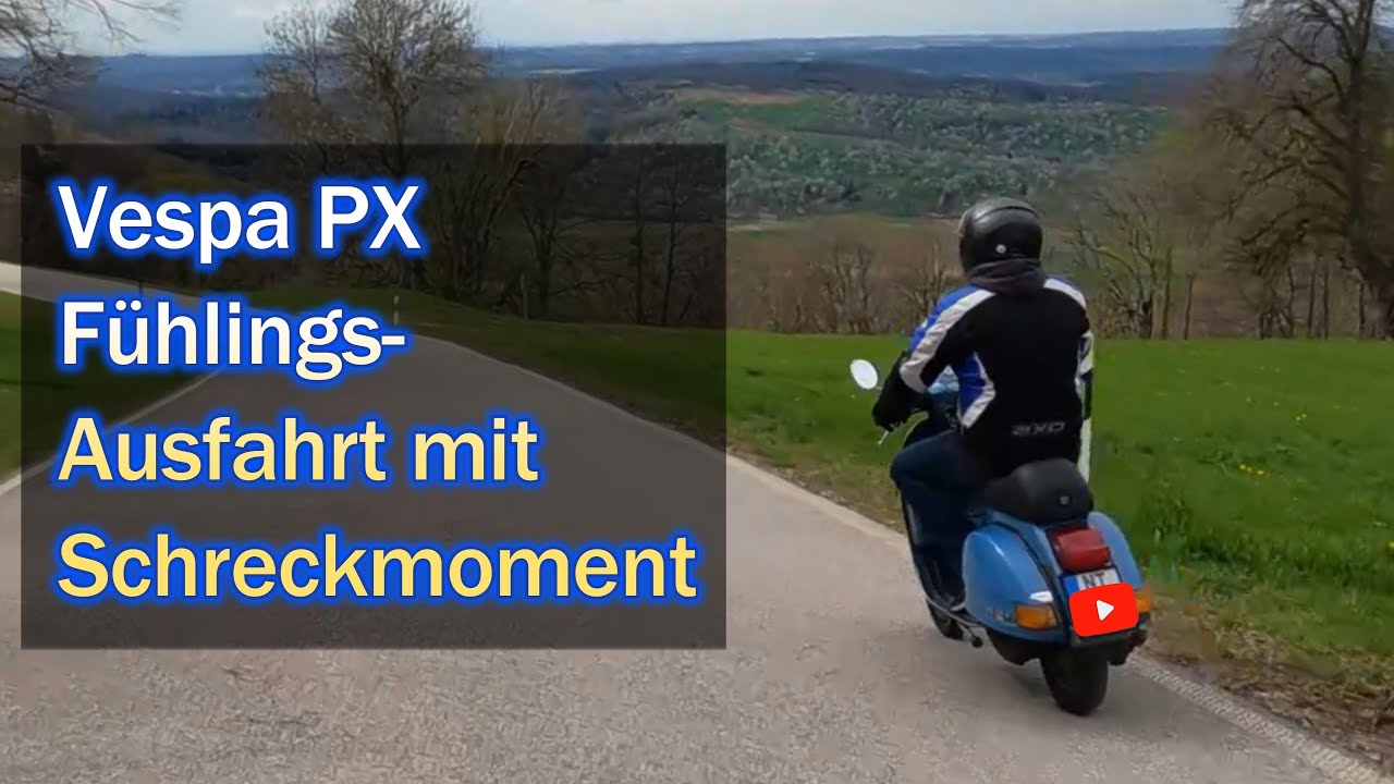 Vespa PX Runde auf die Schwäbische Alb mit Schreckmoment