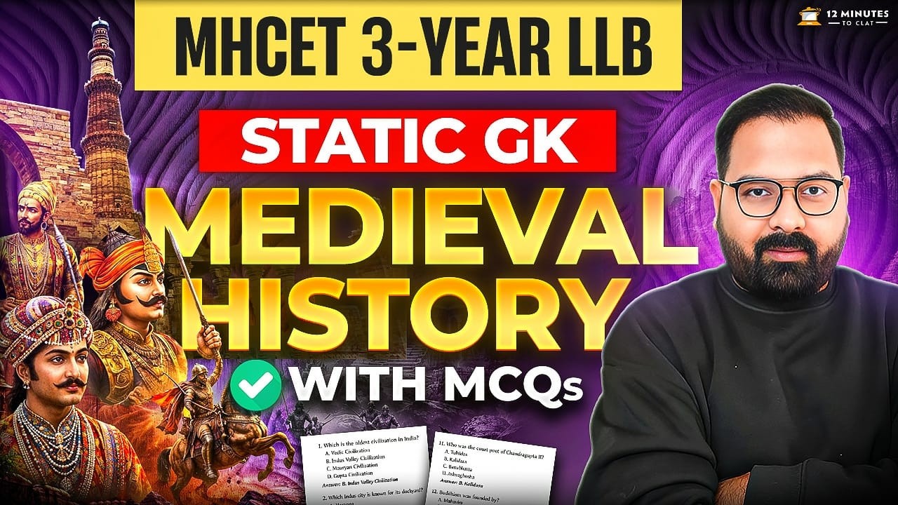 MHCET Law 2026 Static GK | Complete Medieval History in One Shot with MCQs 🛑