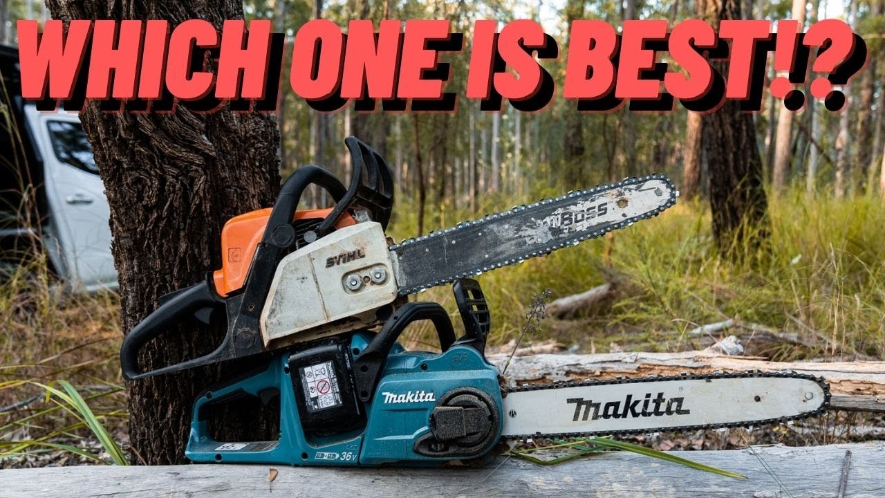 ELECTRIC vs PETROL chainsaw! We put them head to head to see which is best!