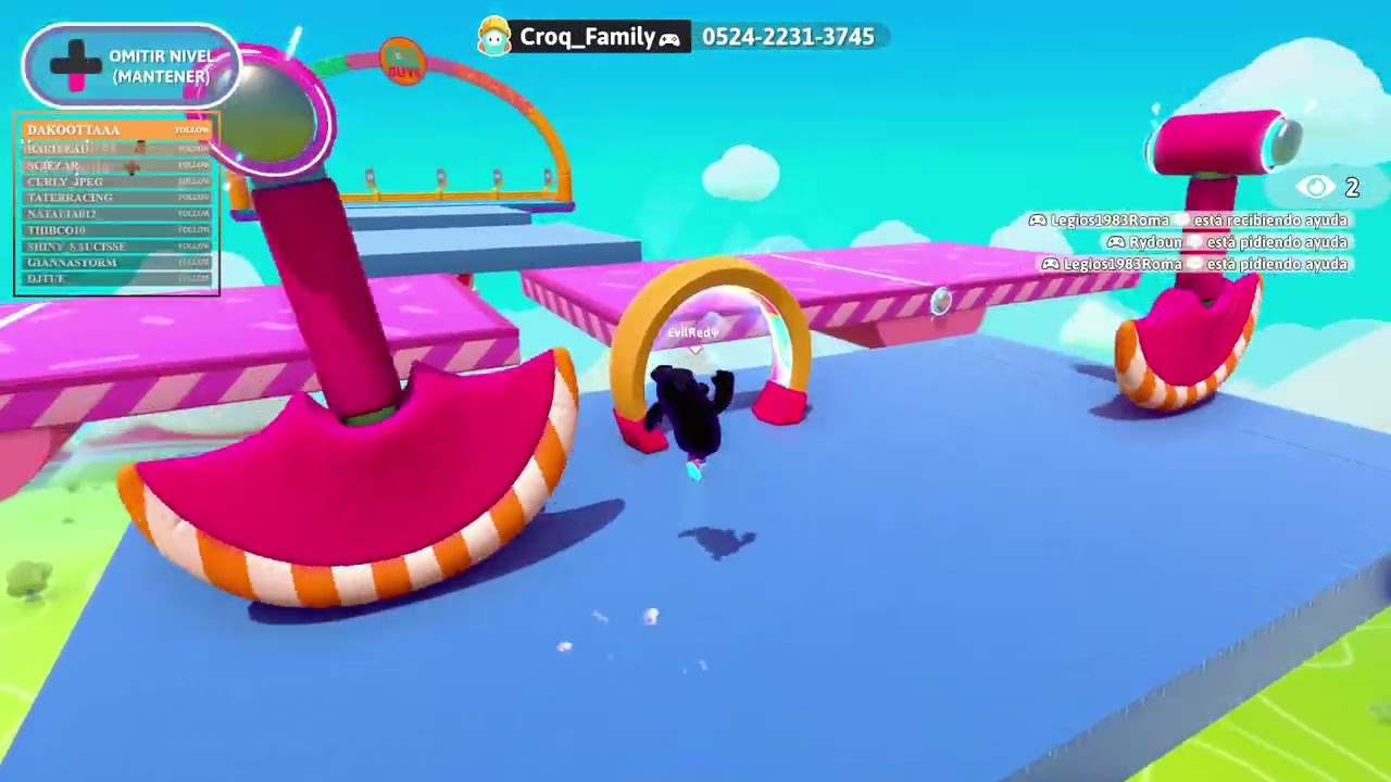 Fallguys completando evento en cuenta secudaria