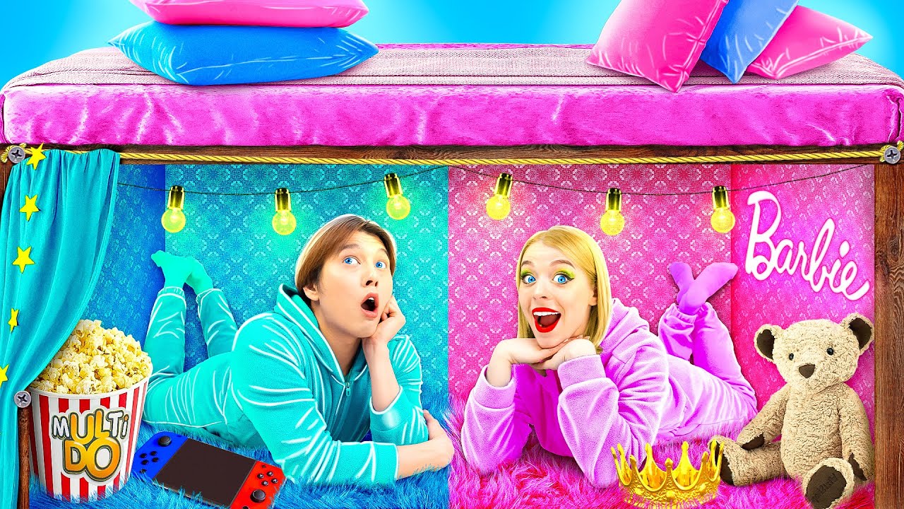 Secret Rooms Under The Bed | 24 Hours Challenge by Multi DO
