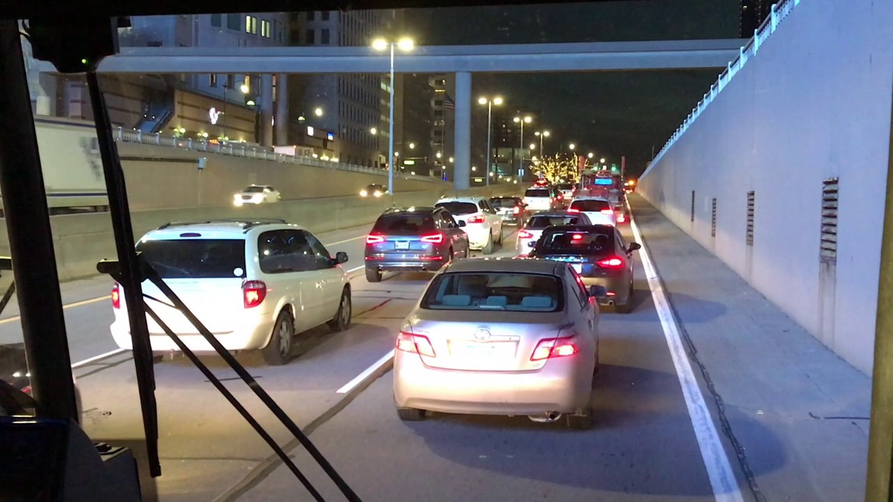 Driving Downtown Detroit to Windsor, Ontario via Detroit-Windsor Tunnel