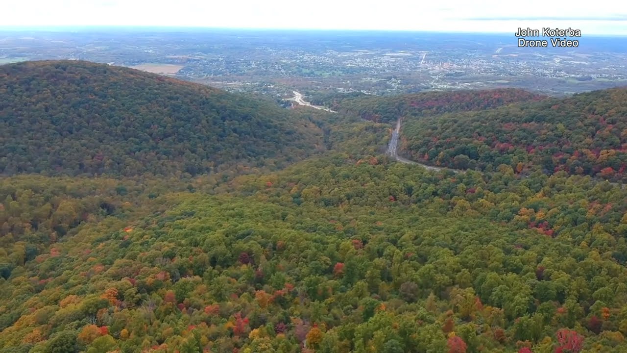 Uniontown, Pa from Point Lookout with Drone.  Fall 2023