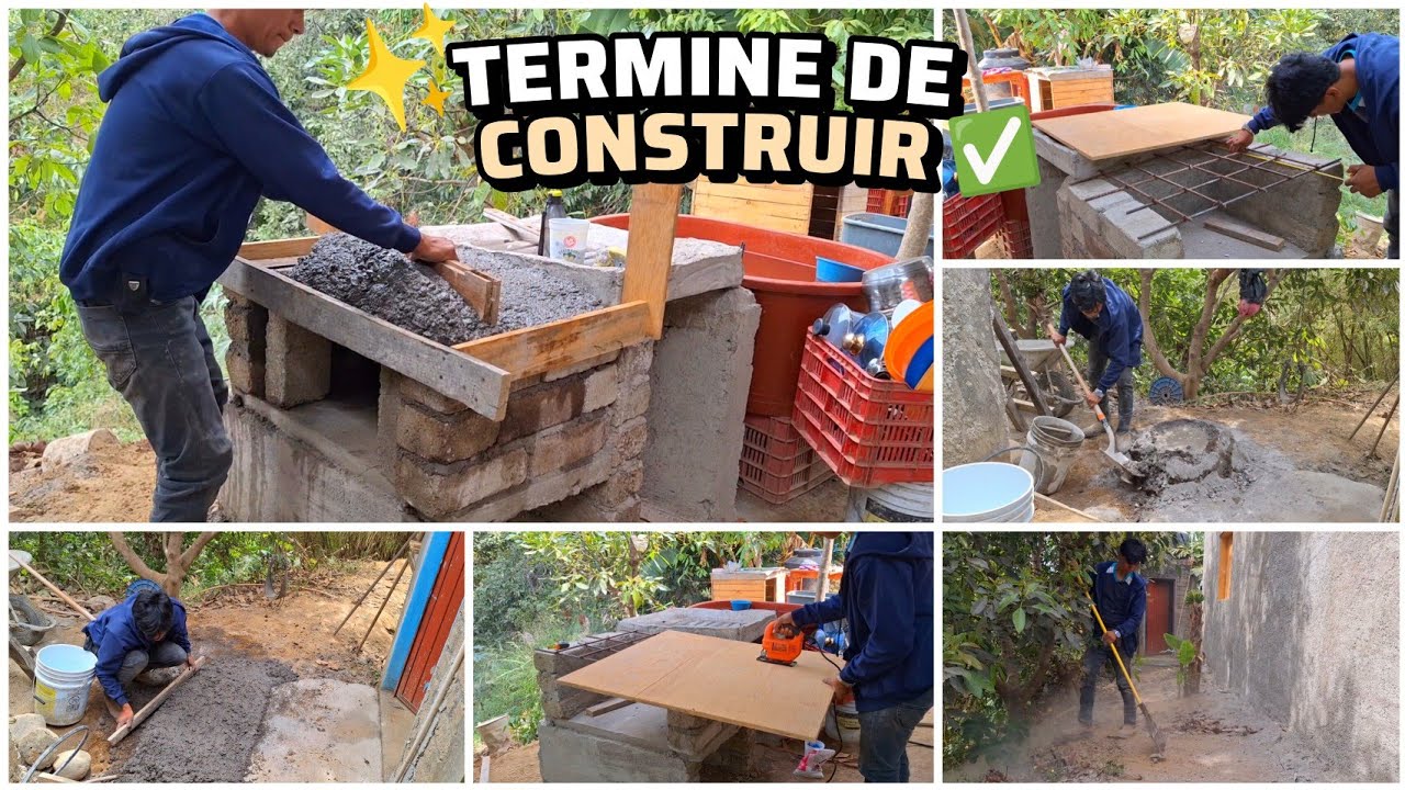 TERMINE de CONSTRUIR la MESA ✅️ para el AREA de LAVADO 🫧 Hice PISO para el BAÑO 🚽