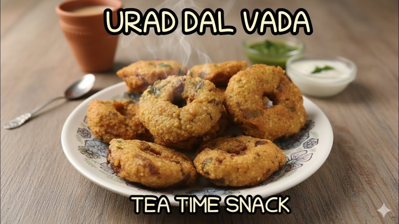 Golden & Crispy Urad Dal Vada ​   /The Perfect Tea-Time Snack