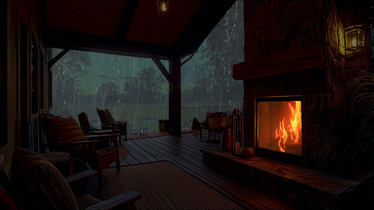 Relaxing on the Porch on a Rainy and Thunderous Day | Relaxing Music