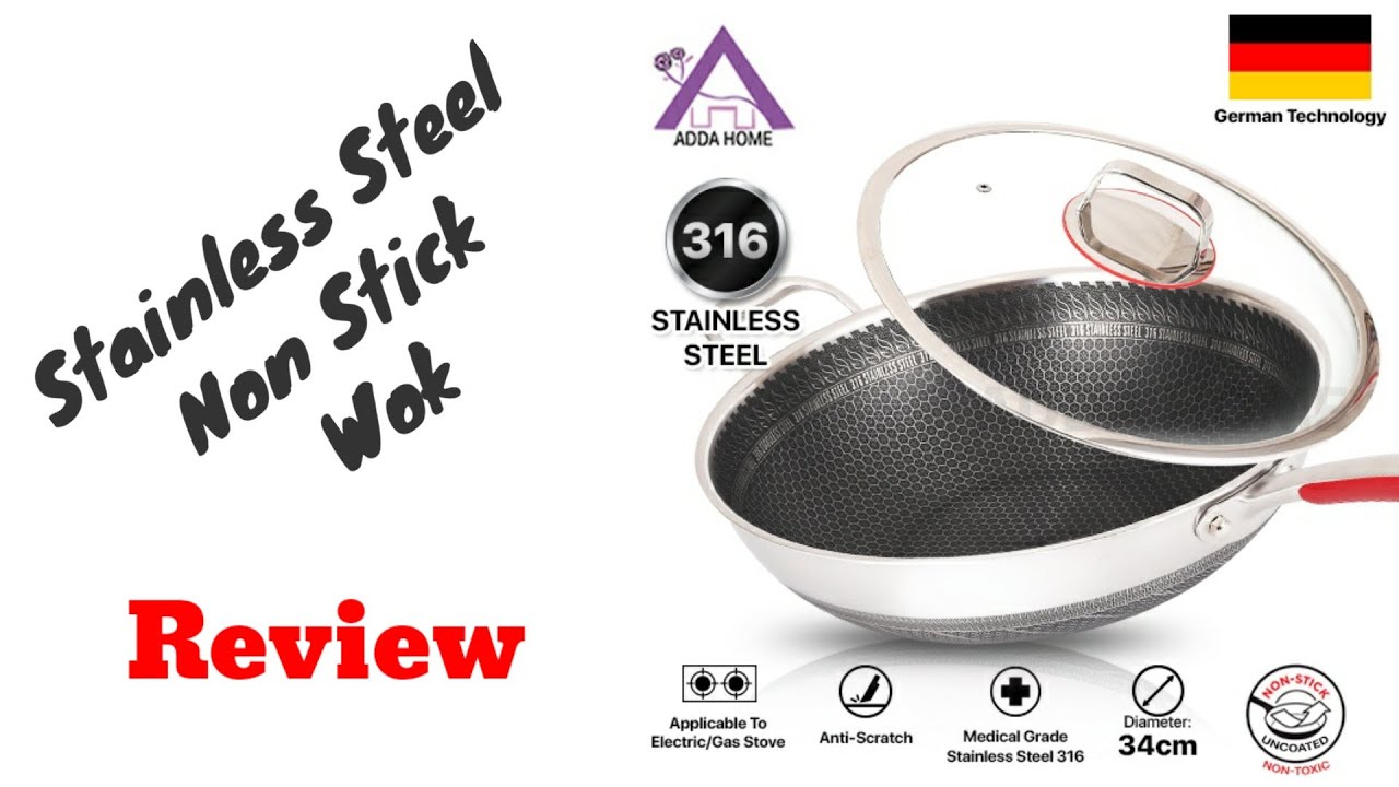 Premium  316 Stainless Steel Non stick Honey Comb Wok - REVIEW