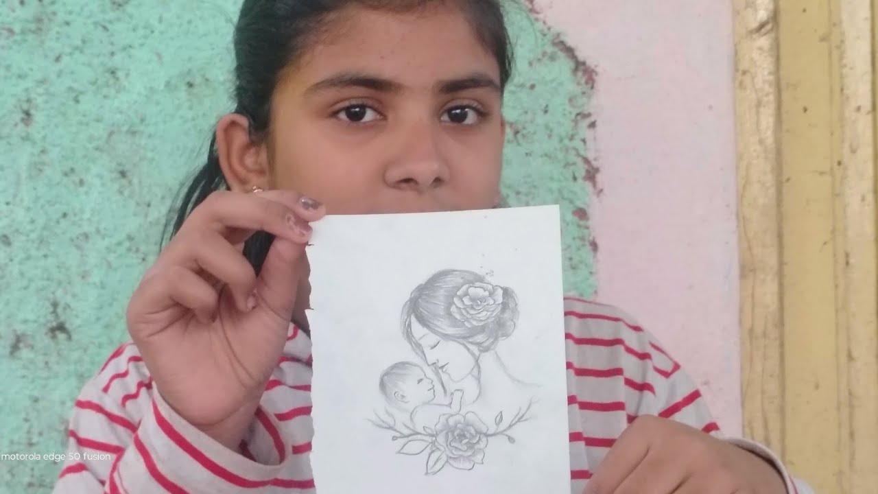 Mother's sketch | art by me | @Ishuandmomvlogs0321 | asthetic sketch| 