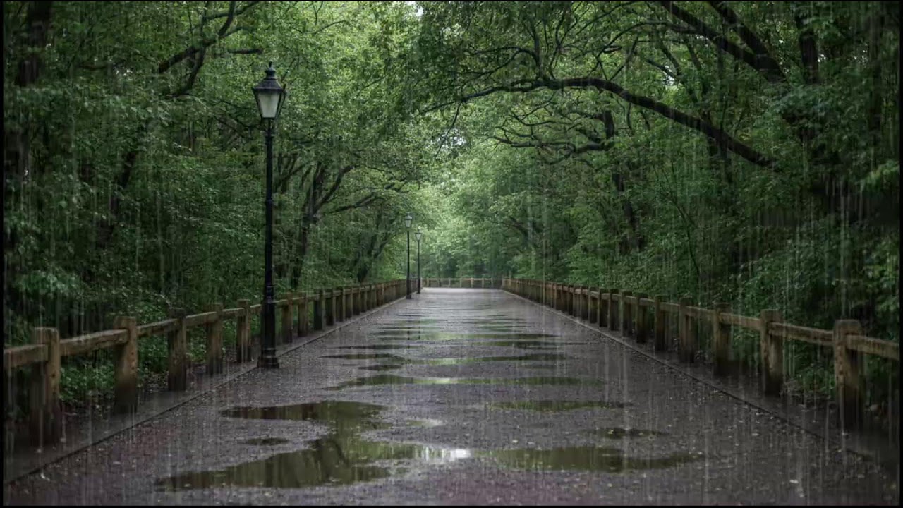 Soft Rainfall in a Lush Forest Canopy | Calming Nature Ambience for Deep Sleep and Relaxation Music