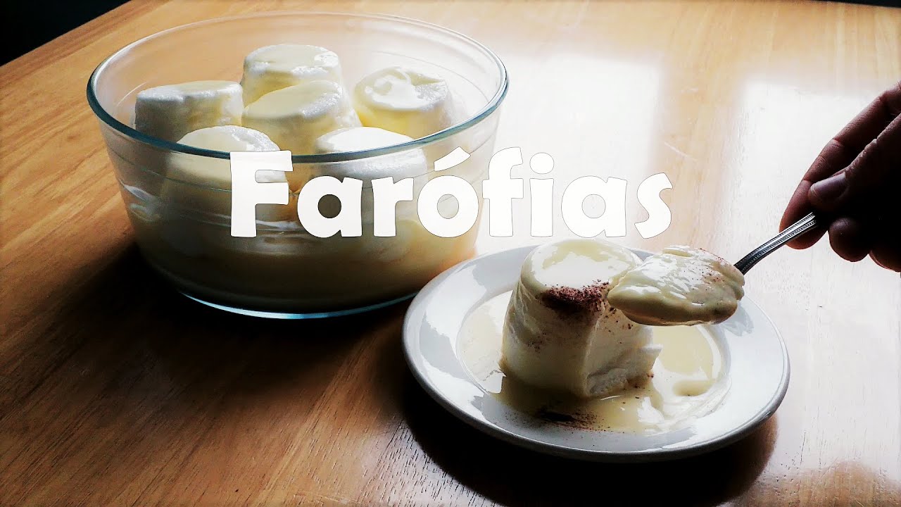 Farófias de Forno com Creme Inglês - Floating Islands and Créme Anglaise