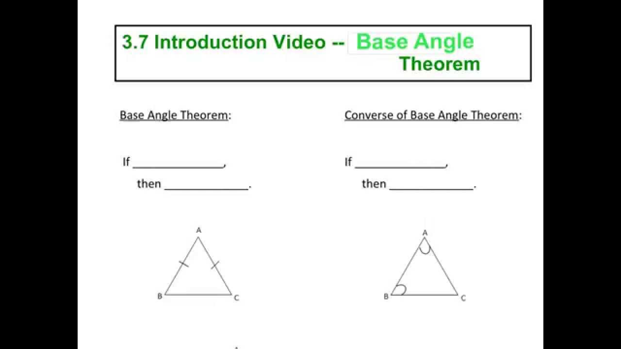 3.7 Intro -- Base Angle Theorem