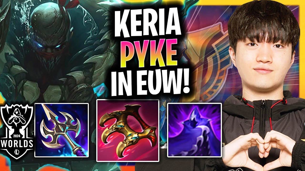 KERIA IS SO CLEAN WITH PYKE IN EUW SERVER! | T1 Keria Plays Pyke Support vs Rell!  Worlds Bootcamp