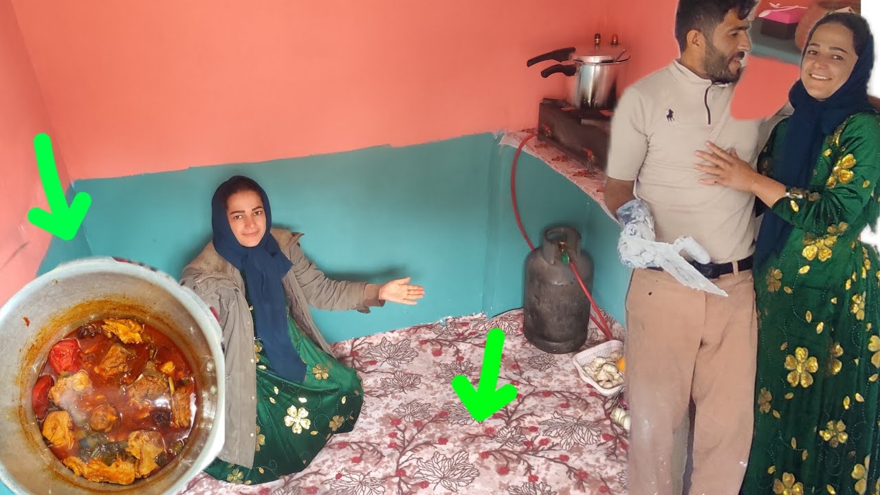 Heavy rain in the mountains: Hajar's amazing cooking in the cozy kitchen🌧️🌊