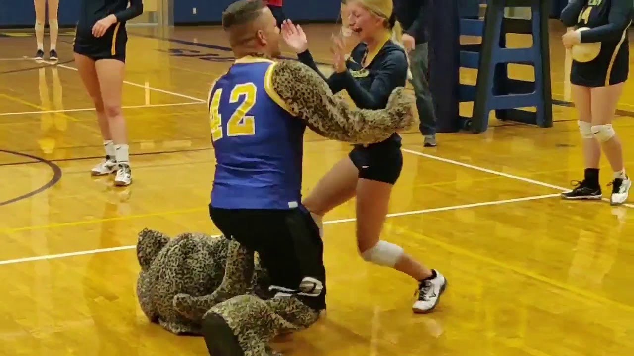 Girl Tears up after Surprise Visit from Her Deployed Brother Disguised as Mascot || ViralHog