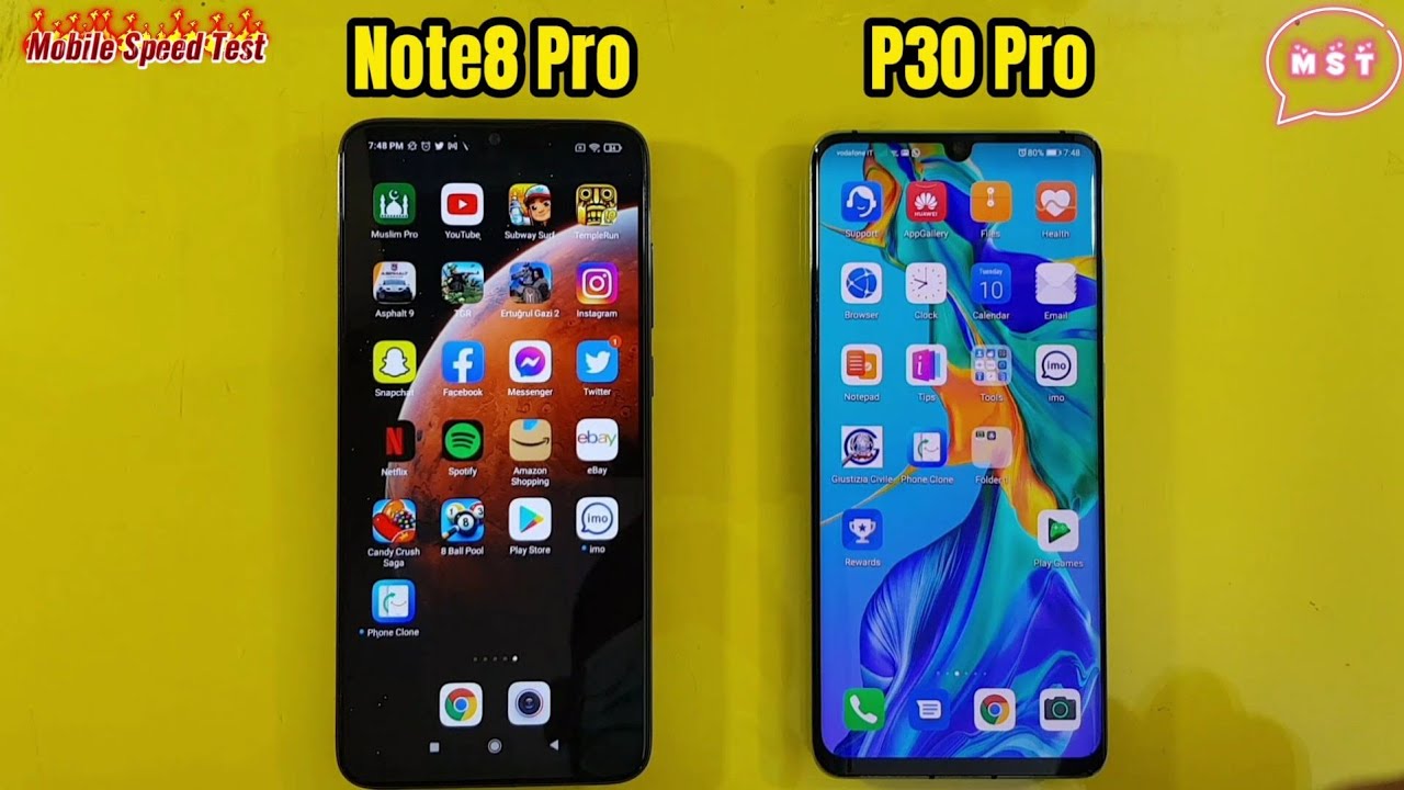 Redmi Note 8 Pro Vs Huawei P30 Pro Speed Test Comparison MST official