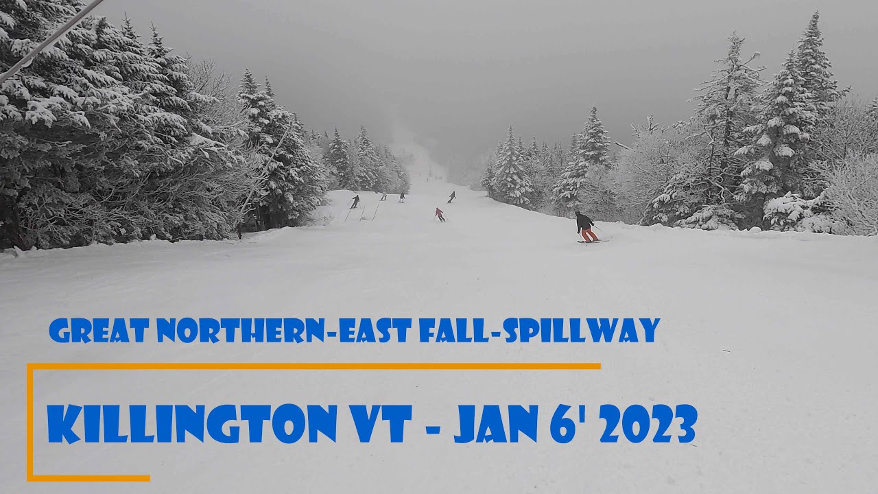 Killington Ski Resort -East Fall◼️ via Great Northern Top to Bottom Ski Trail Video 4K!