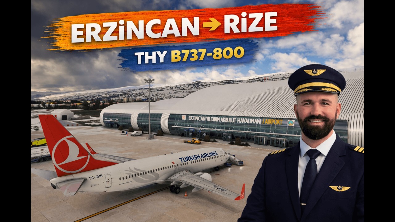 Erzincan’dan Rize’ye THY Uçuşu | B737-800 Full Flight