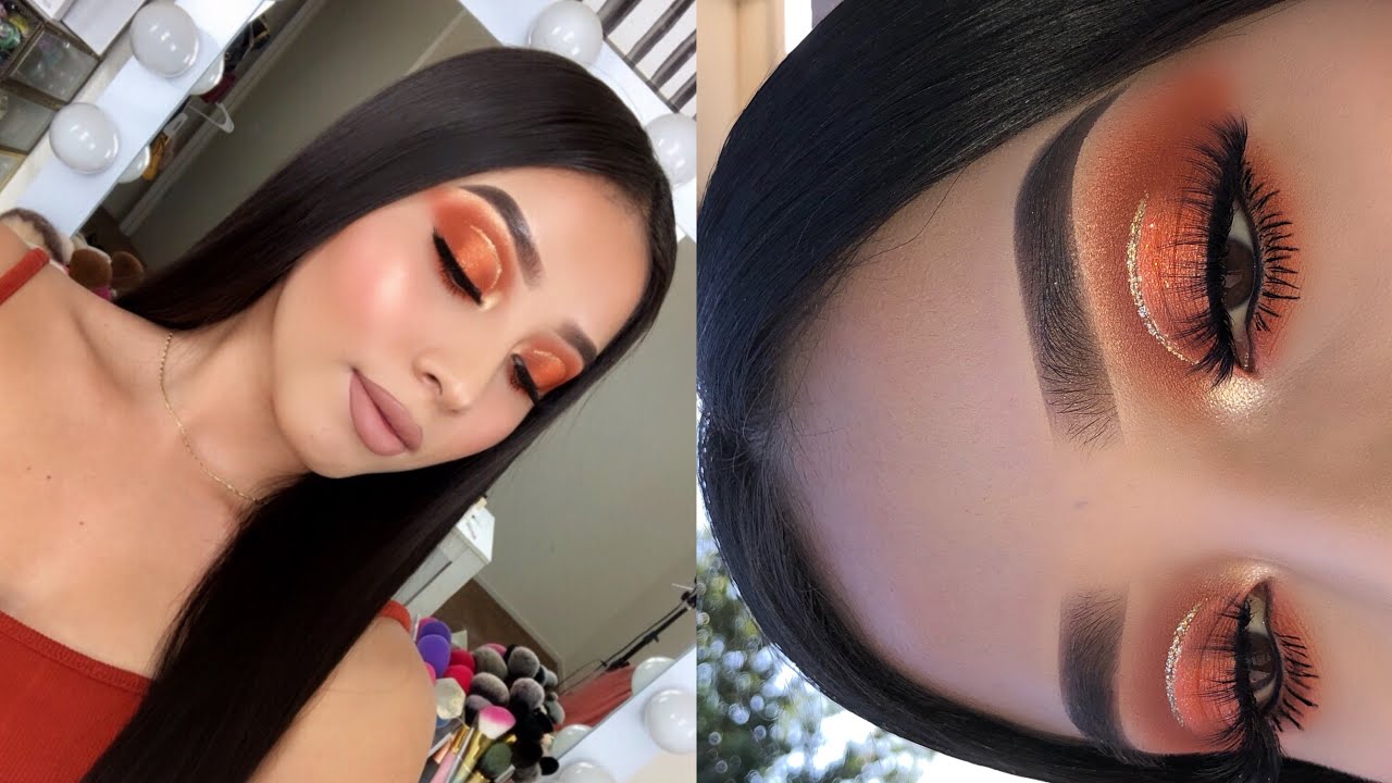 ORANGE GLITTER HALO EYE 🧡✨