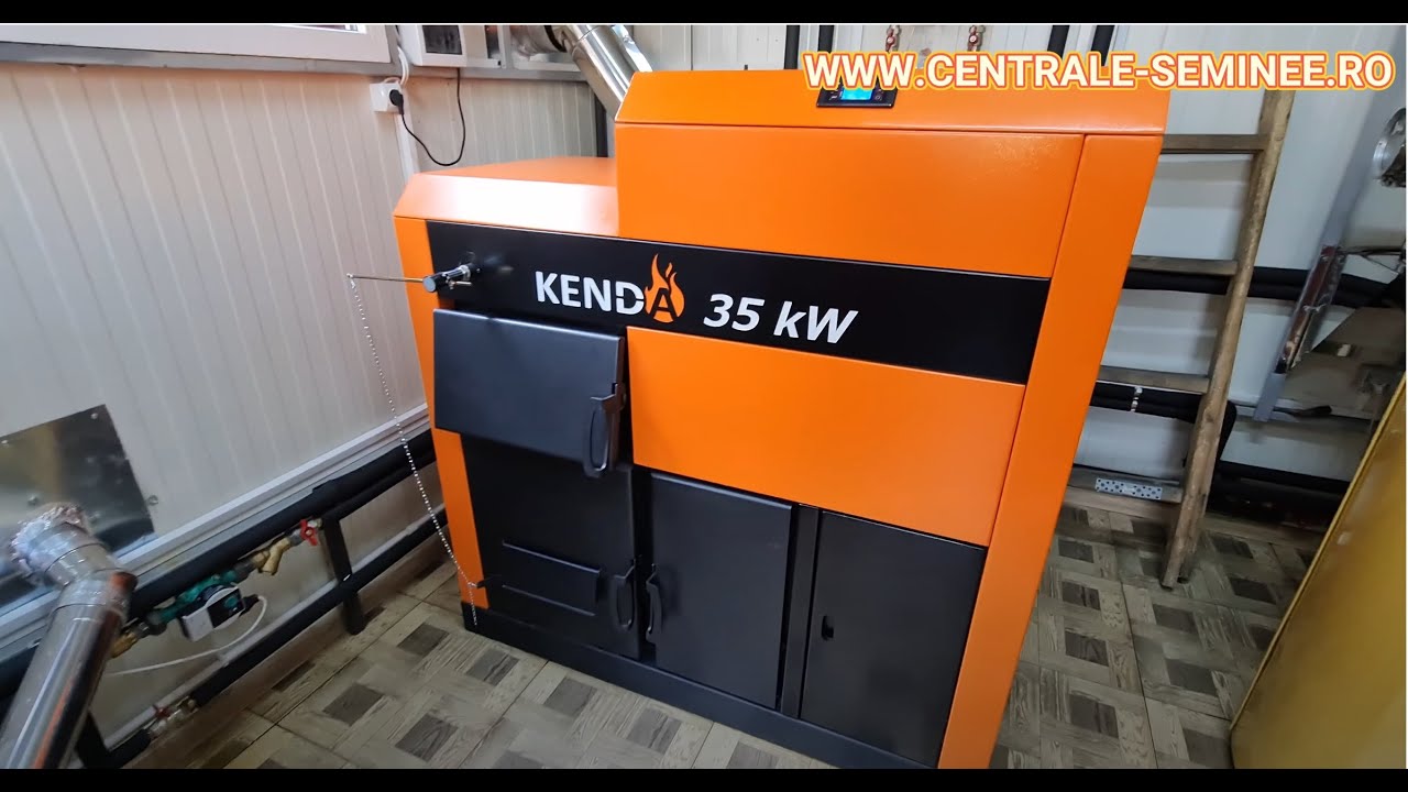 Centrala pe peleti Kenda 35 KW  - Dupa 2 zile de functionare cu peleti din Ucraina