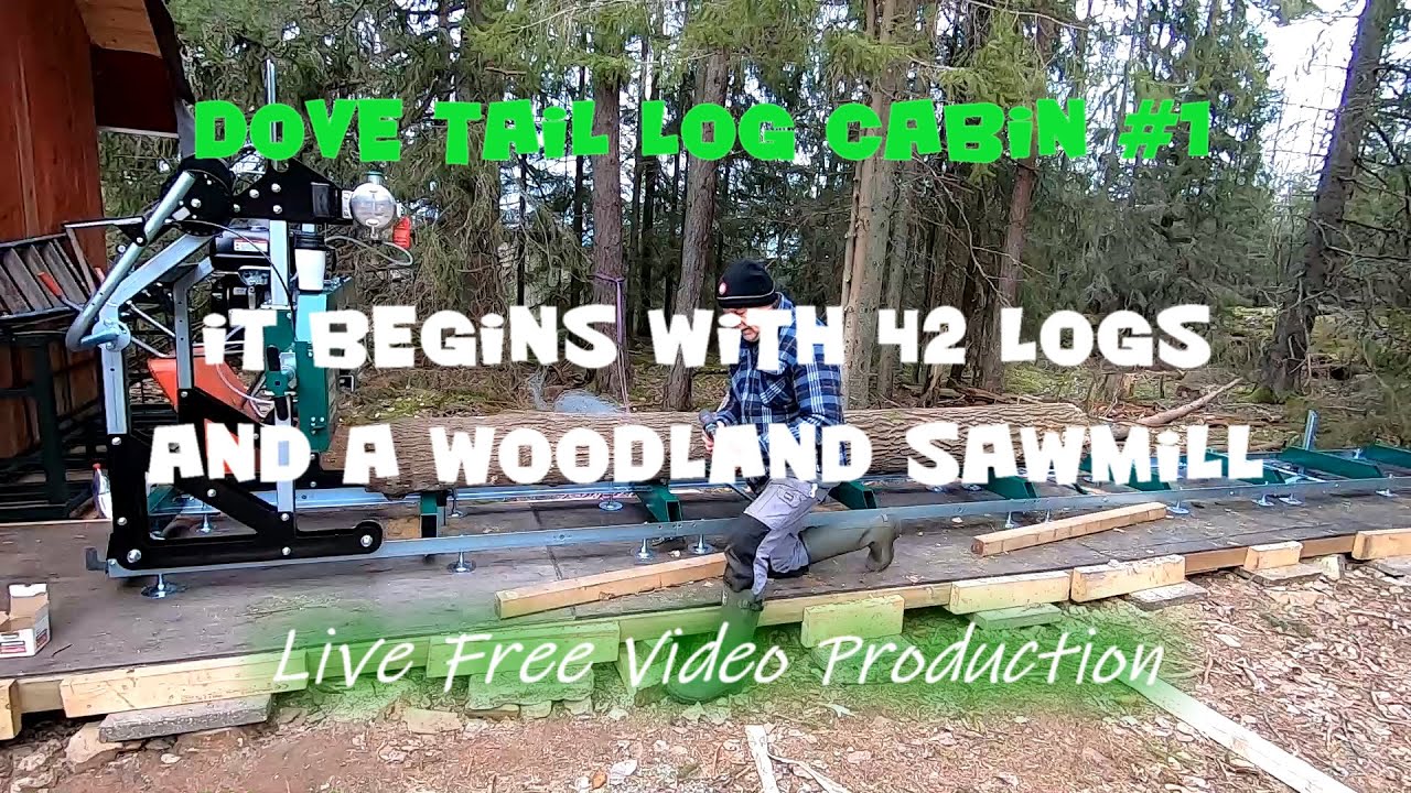 I bought a sawmill & 42 logs - Dove tail log cabin #1