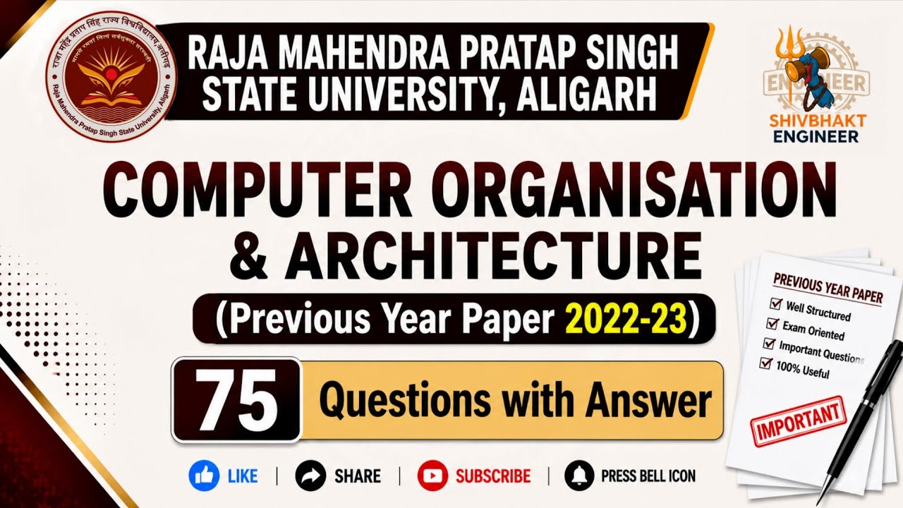 computer Organisation and architecture MCQ|COA BCA MCA|#bca#rmpsu#previousyearpaper #education#like