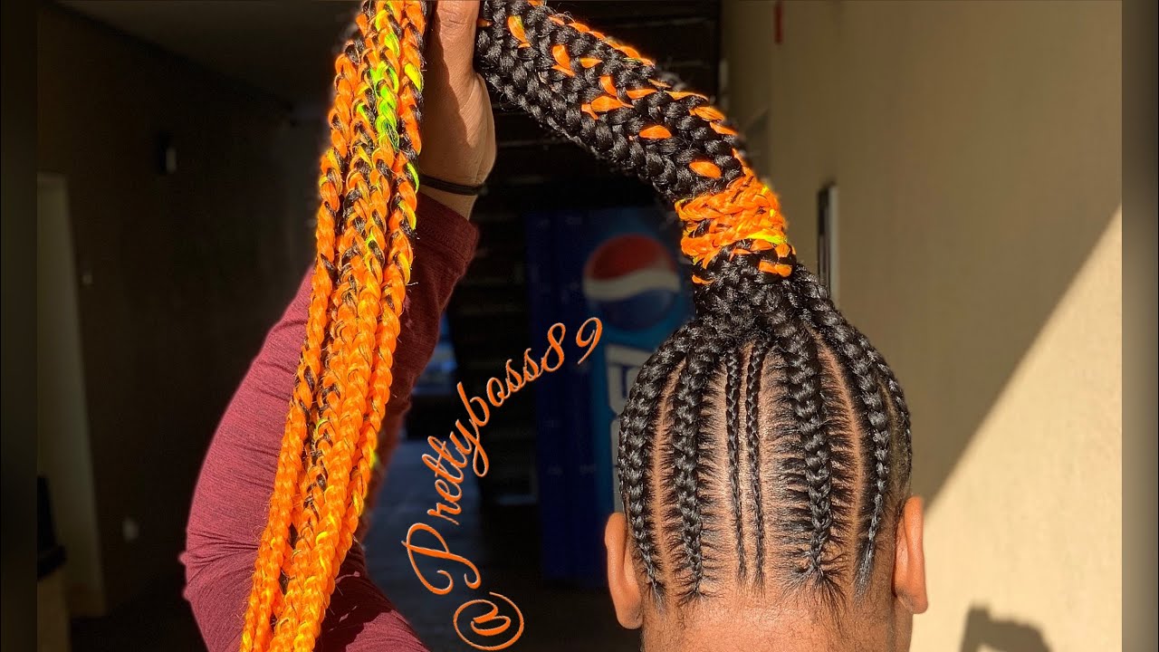 NEON OMBRE STITCH PONYTAIL WITH BEADS
