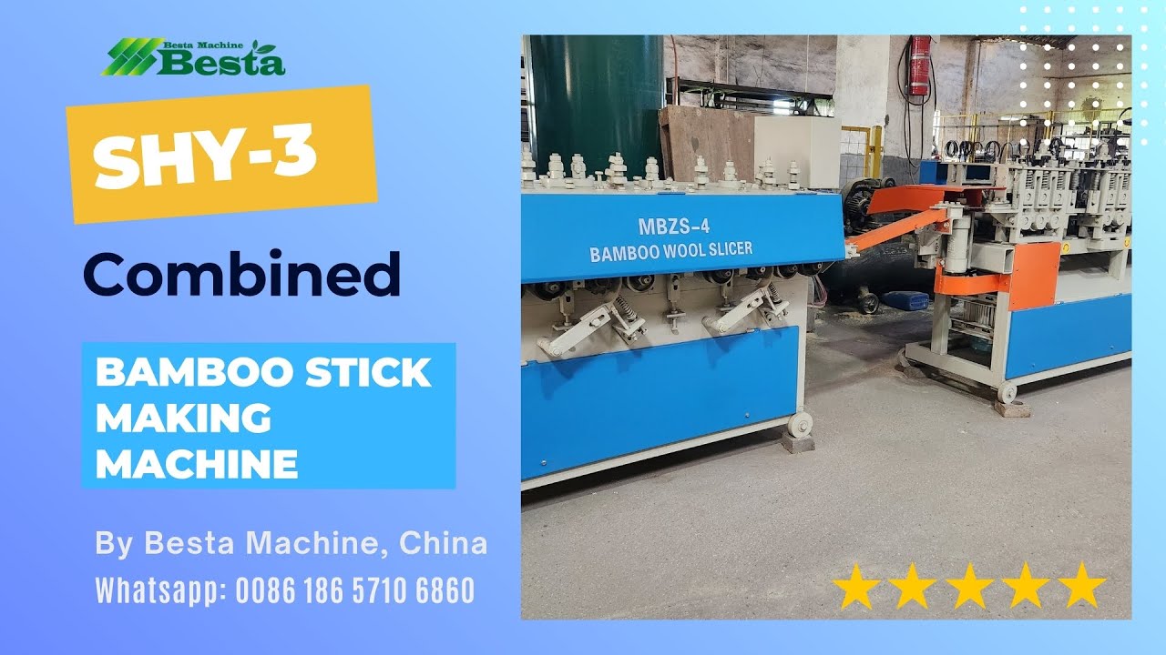 Bamboo Stick Making Machine, Bamboo Stick Processing Machine Combined Type