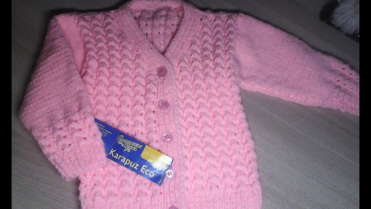Краткий МК кофты для девочки. Вязание спицами.