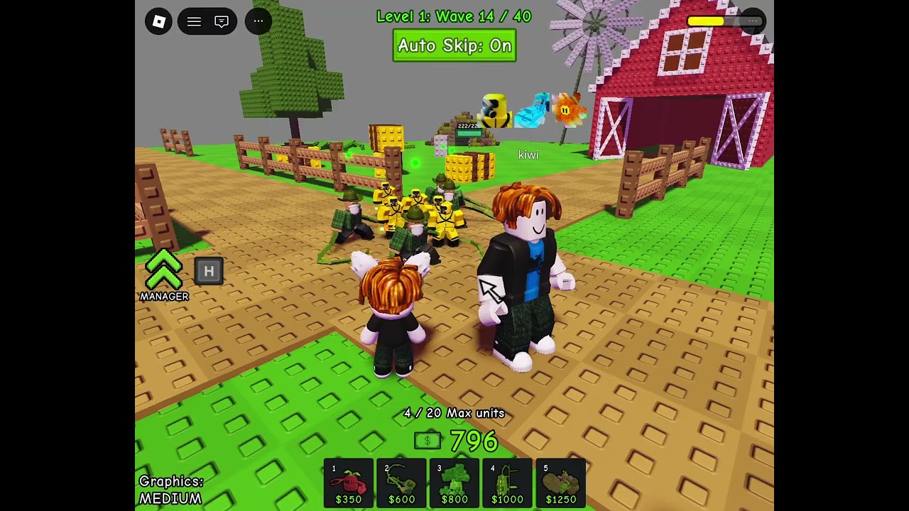 Playing garden tower defence with my friend