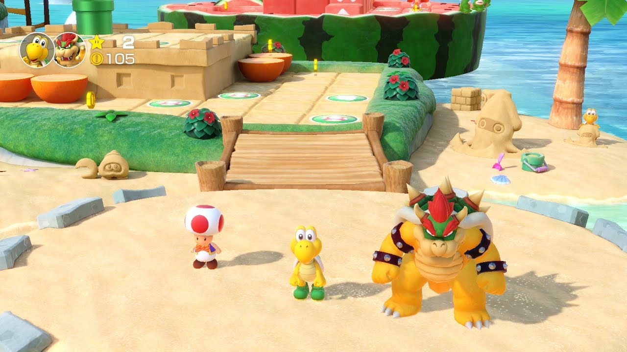 Super Mario Party Partner Party #847 Watermelon Walkabout Koopa Troopa & Bowser vs DK & Bowser Jr