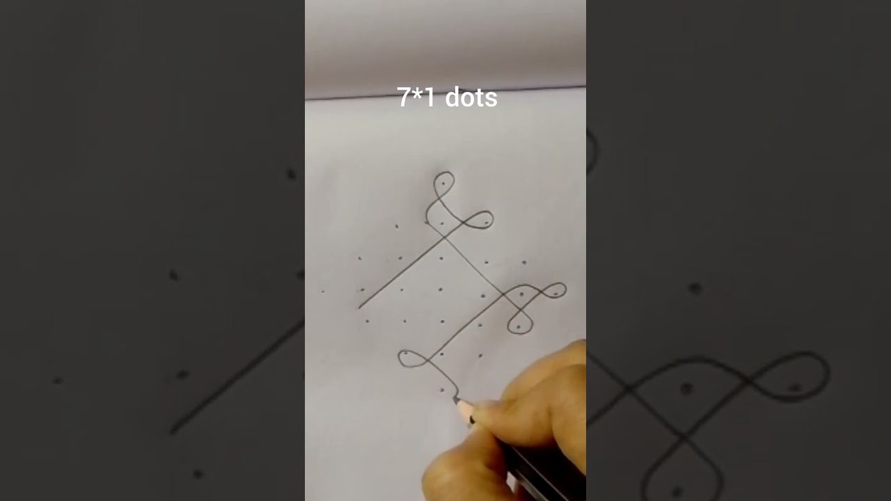 7*1 dots sikku kolams #shorts #muggulu