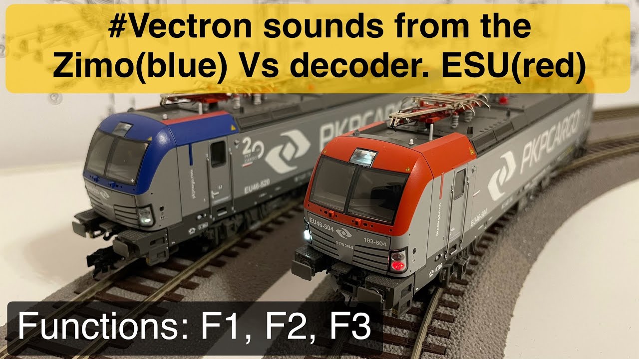 #Vectron porównanie dźwięku z dekodera ZIMO (niebieski) / ESU (czerwony) dla funkcji F1, F2, F3