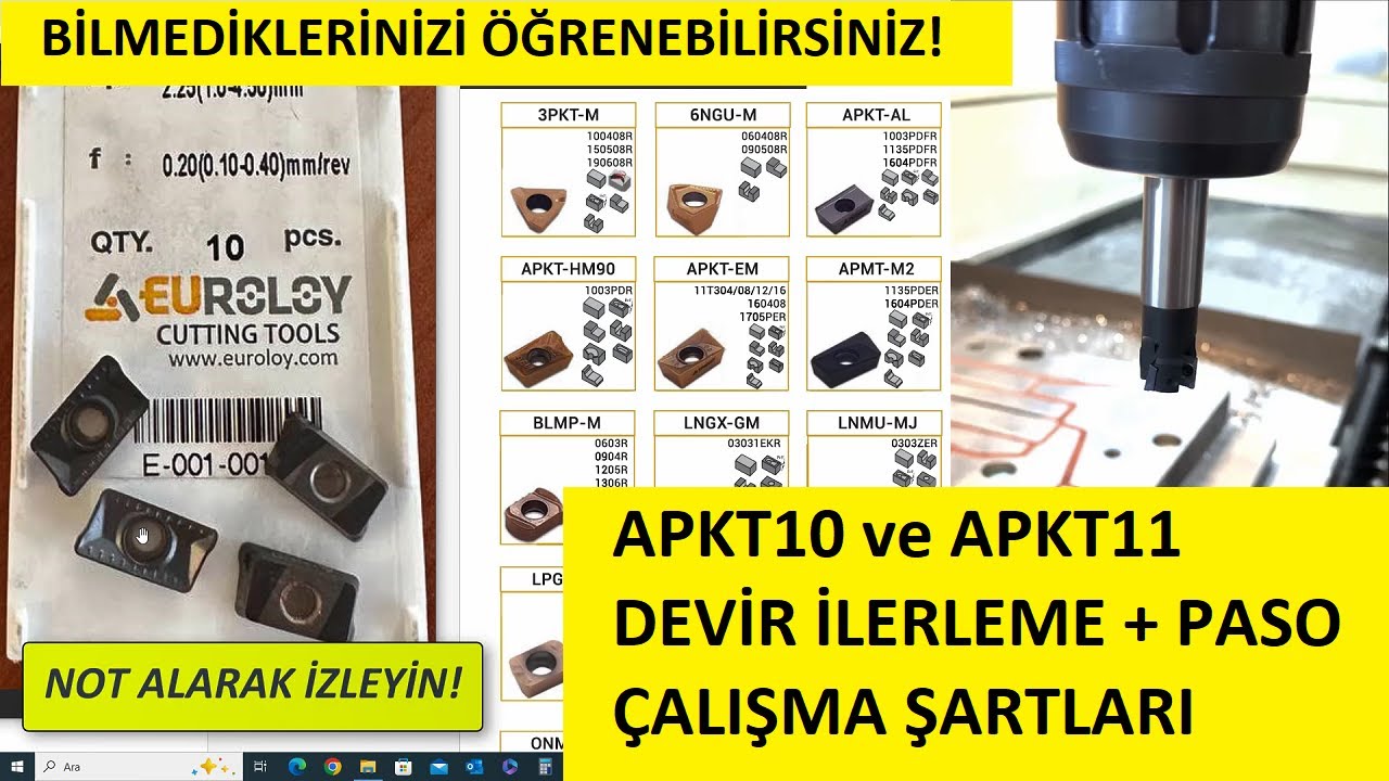 KESİCİ TAKIMLAR DEVİR İLERLEME HESAPLAMA ve PERFORMANS ARTTIRMA KONULARI - APKT11 ve APKT10