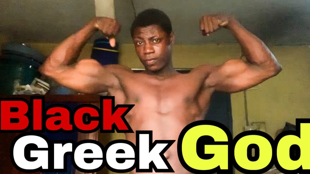 Black Greek God most muscular black 17 year old teen flexing muscle #muscleworship