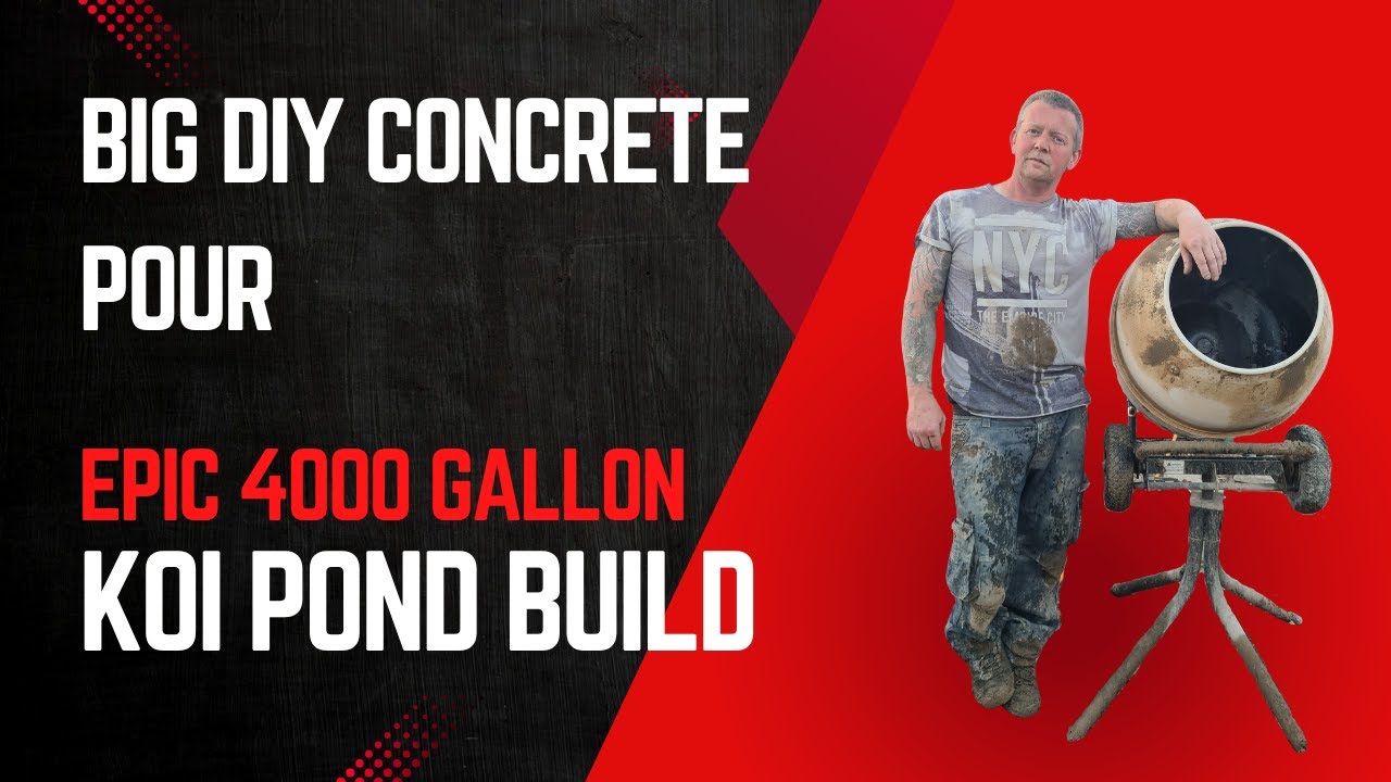 Big DIY concrete pour Time-lapse : Dream 4000 gallon koi pond build