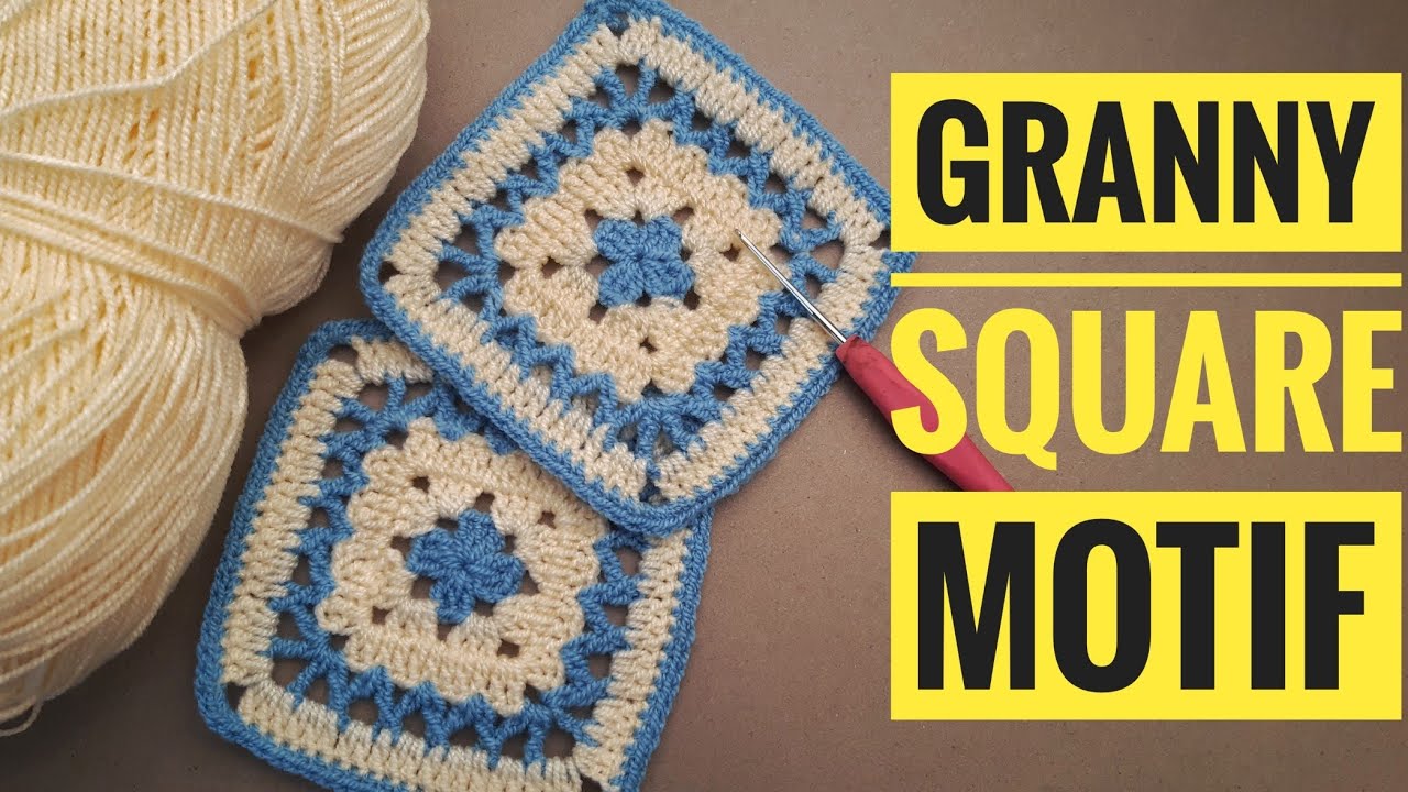 Granny Square Motif With Macrame | موتیف مربع مادربزرگ با نخ مکرومه