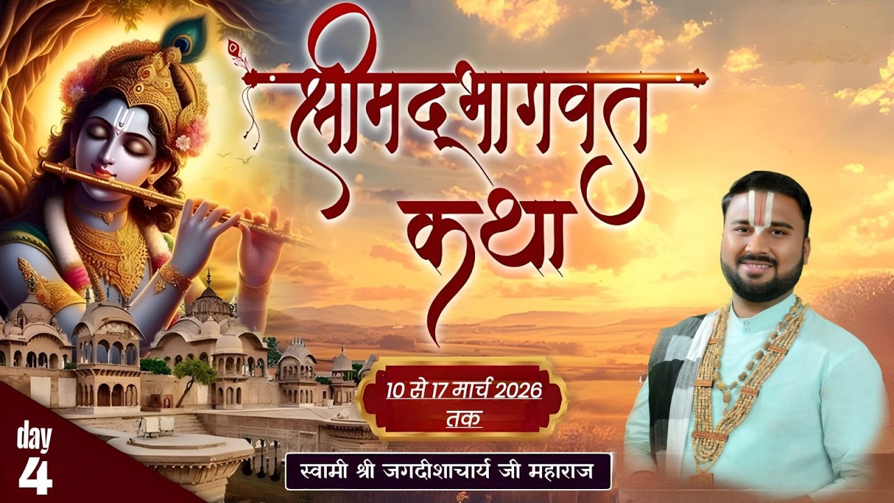 ||DAY - 4|| दिव्य श्री मद्द भागवत कथा स्वामी श्री जगदीशआचर्य जी महाराज