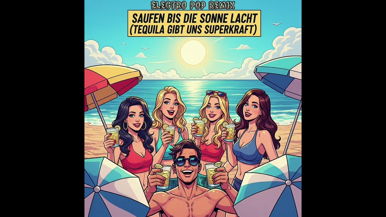 Saufen bis die Sonne lacht (Tequila gibt uns Superkraft) [Electro Pop Remix] (Official Lyric Video)