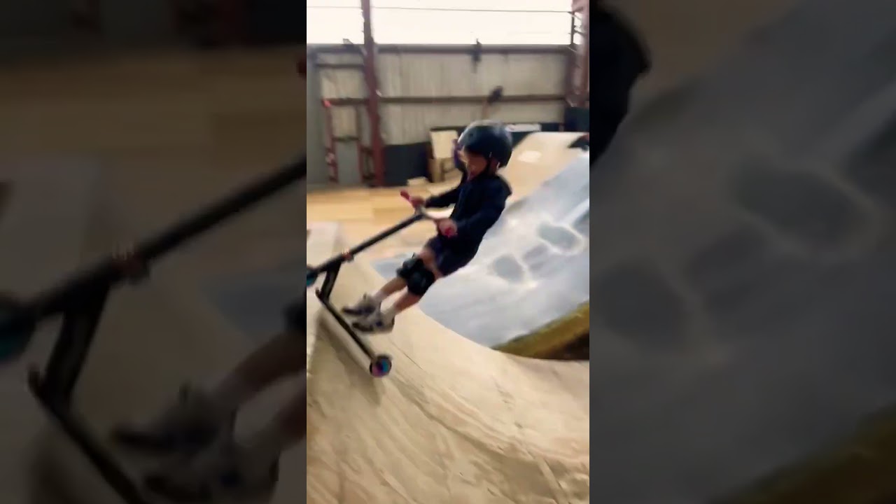 RAMPFEST Toddler hits foam pit. Competition in 2 days 🫣 #3yearsold #scooter