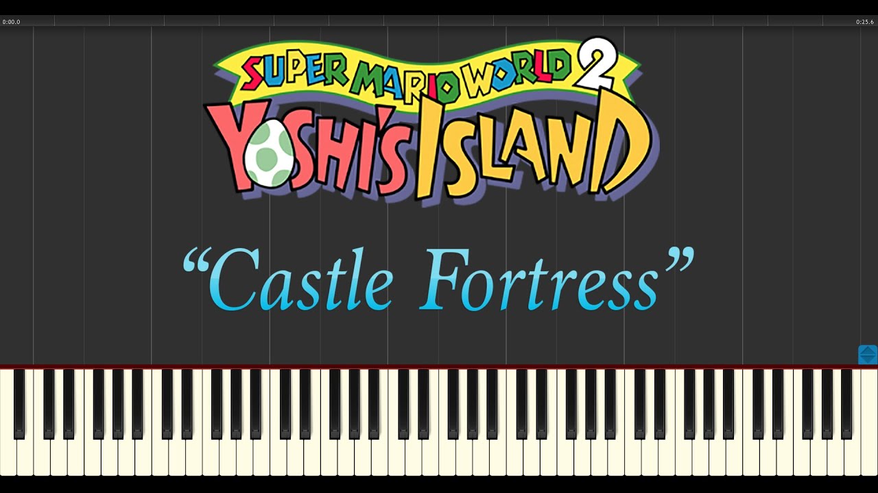 Super Mario World 2: Yoshi's Island - Castle Fortress (Piano Tutorial Synthesia)