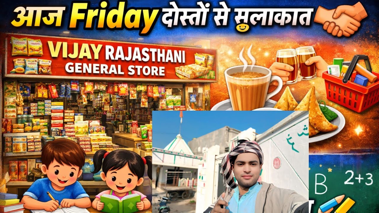 “Aaj Friday Doston Se Mulaqat 🤝 Vijay Rajasthani General Store Visit  | Bachon Ko Tuition Padhaya 📚.