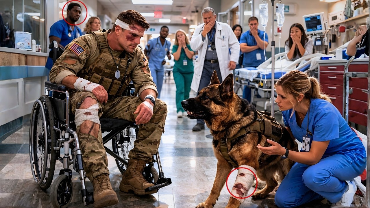 “Can You Help Me?” A Disabled SEAL Captain Asked the New Nurse — Until His K9 Froze the Entire ER
