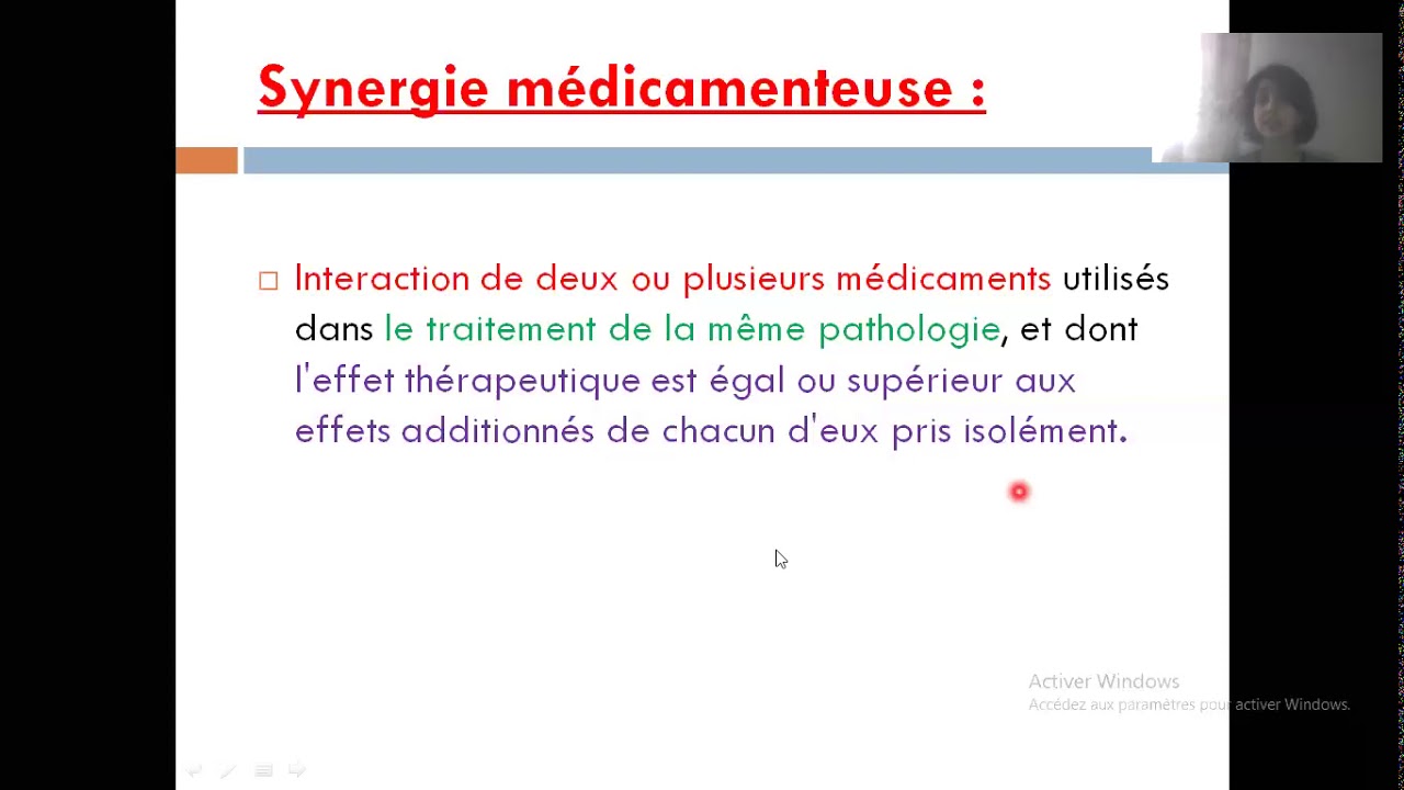 MODULE PHARMACIE COURS N°6 SYNERGIE & ANTAGONISME