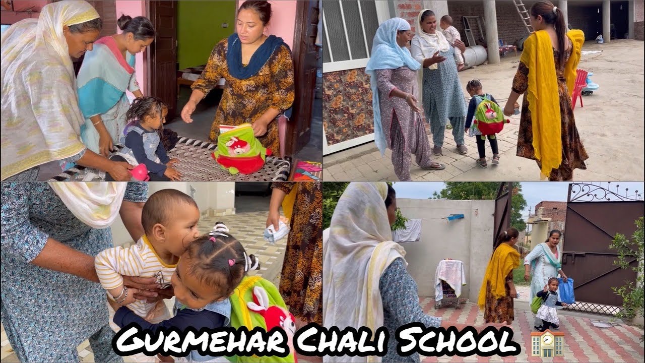 Gurmehar Chali Ajj School 🏫, Kina Chaa Saria Nu , Sahib Chala Nall Drop Karan 😊😊