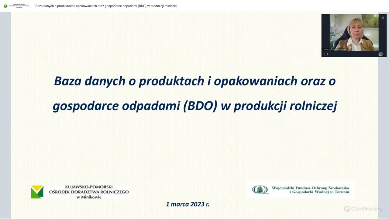 2023 03 01 Baza danych o produktach i opakowaniach oraz gospodarce odpadami  BDO  w produkcji rolnic