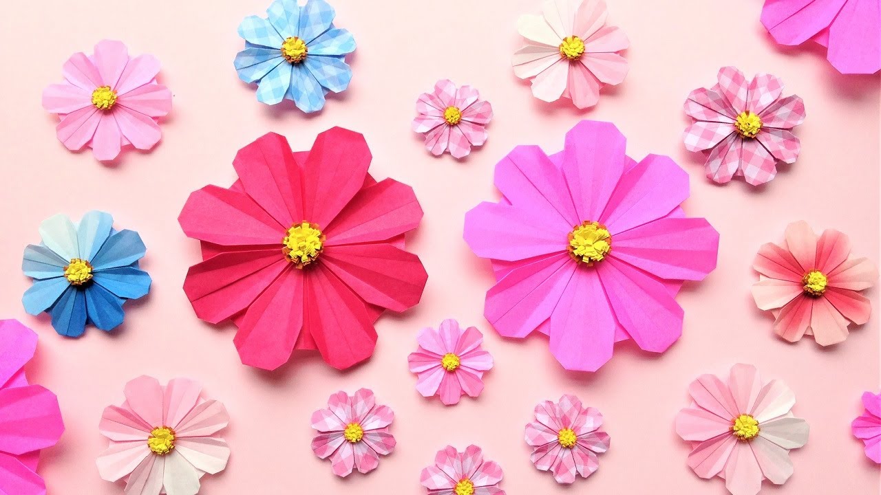 折り紙 コスモスの花 折り方 2 Origami cosmos flower tutorial（niceno1）