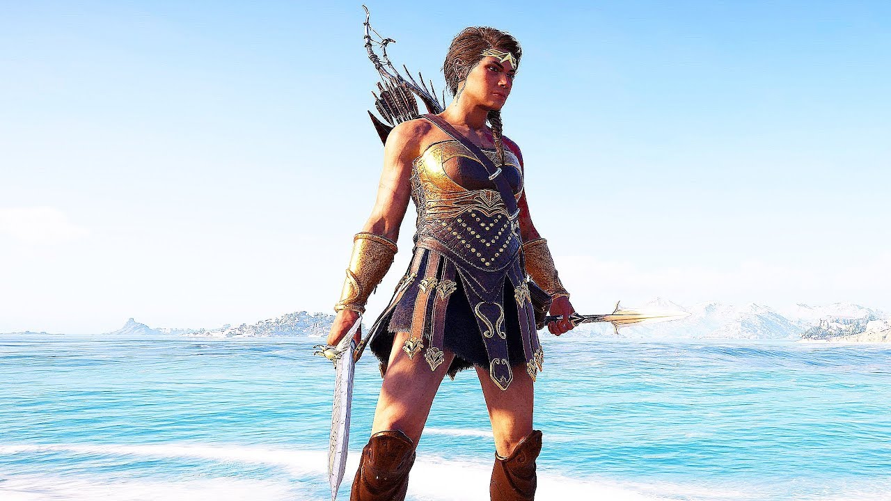 Assassin's Creed Odyssey Amazon Outfit Legendary Pegasos Sword Combat & Stealth Kills Gameplay