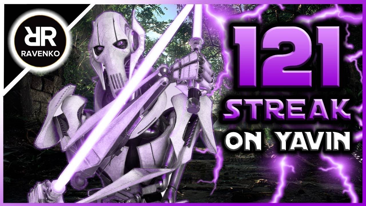 121 General Grievous Killstreak on Yavin 4 (Star Wars Battlefront 2 -Galactic Assault)