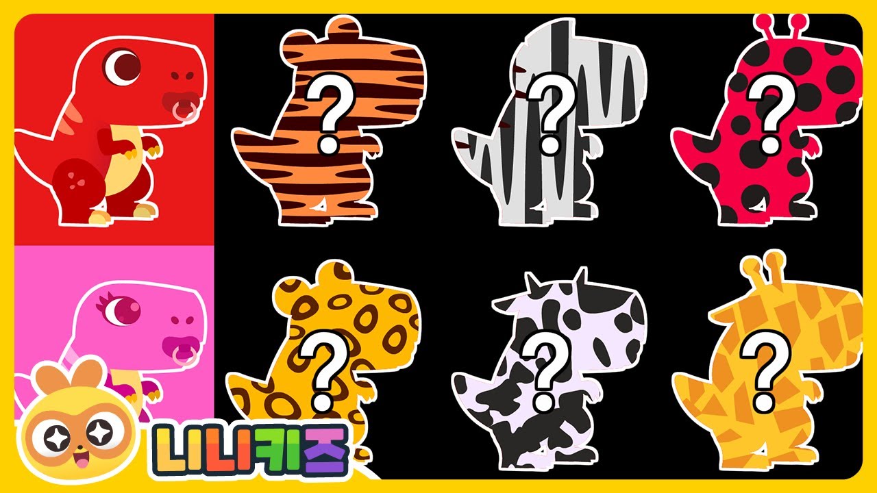 [영어] 아기공룡이 어떤 동물로 변할까요? | 티라노사우루스의 변신 | 동물들이 몰려와요! | 아기 티라노 | 호랑이, 얼룩말, 기린 | 단어 놀이 | 니니키즈 NINIkids